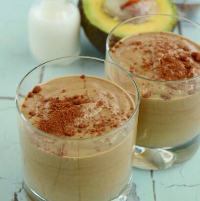 Keto chocolate avocado smoothie