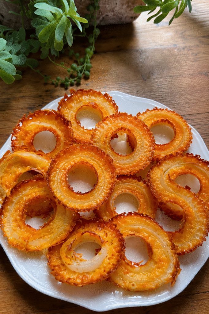 2-Ingredient Crispy Onion Ring Chips (Keto & Low Carb)
