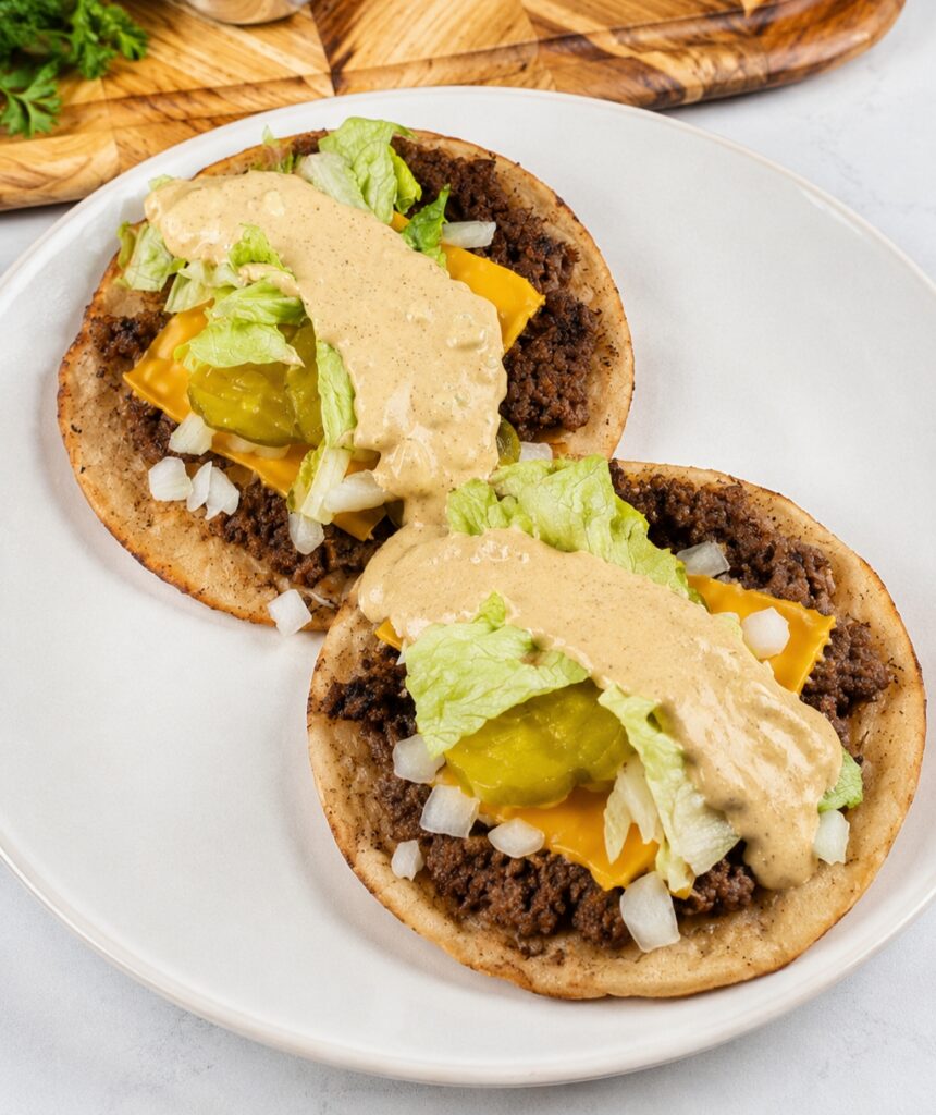 Crispy Big Mac Smash Burger Taco Keto Recipe (15 Minutes!)