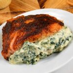 Air Fryer Stays-Stuffed Salmon Recipe (Blackened & Creamy!)