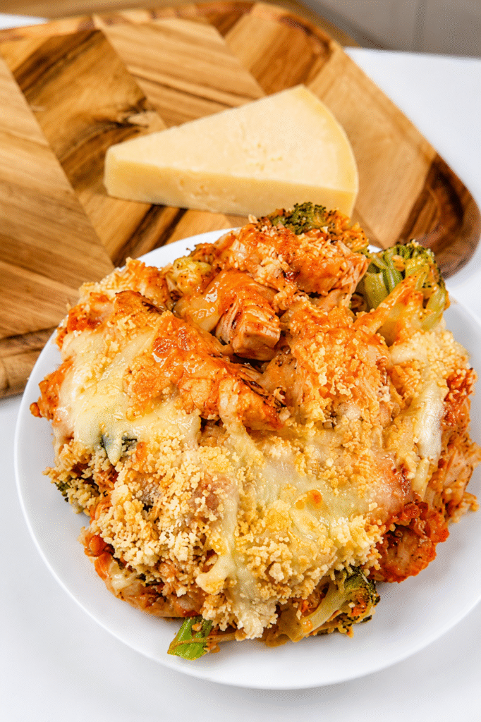10-Minute Air Fryer Low Carb Chicken Parm Dinner (So Easy!)