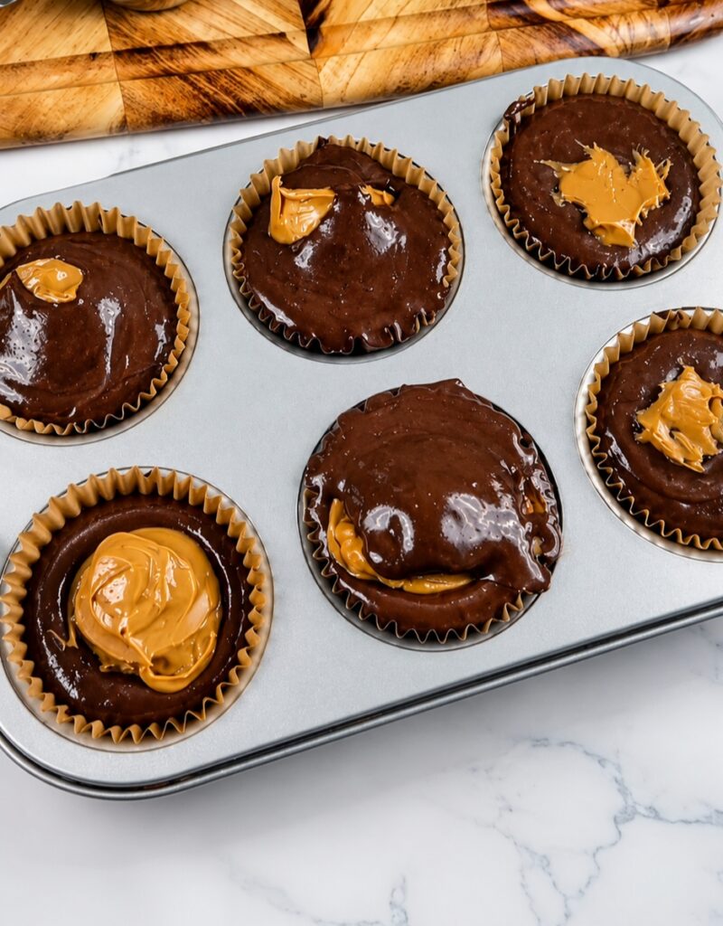 Best High Protein Chocolate Peanut Butter Muffins